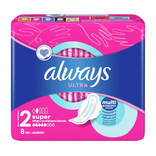 .Always Ultra hygienické vložky s krídelkami 8ks - Super Plus k.c 22