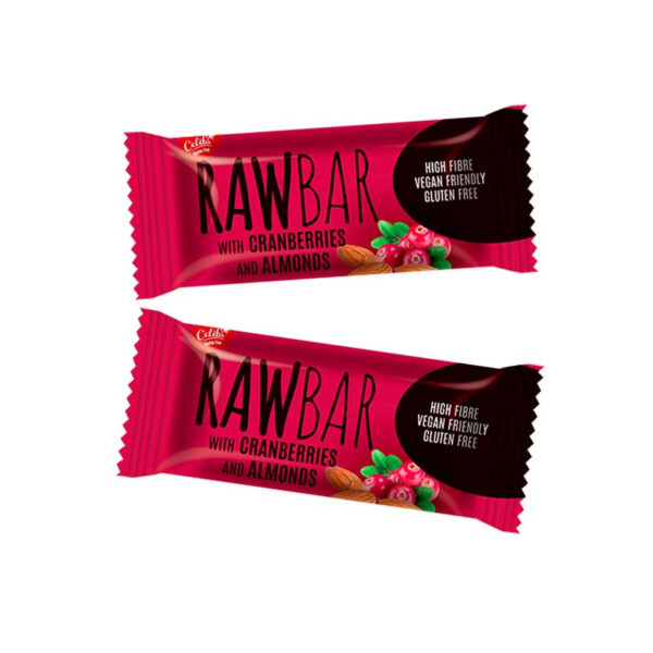 RawBar 100% prírodná tyčinka 18g - Brusnice a mandle k.c 3267